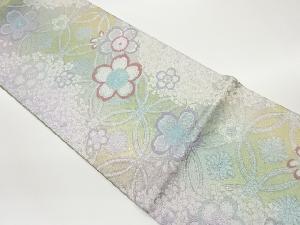 桜尽くしに七宝・華文模様織出し袋帯